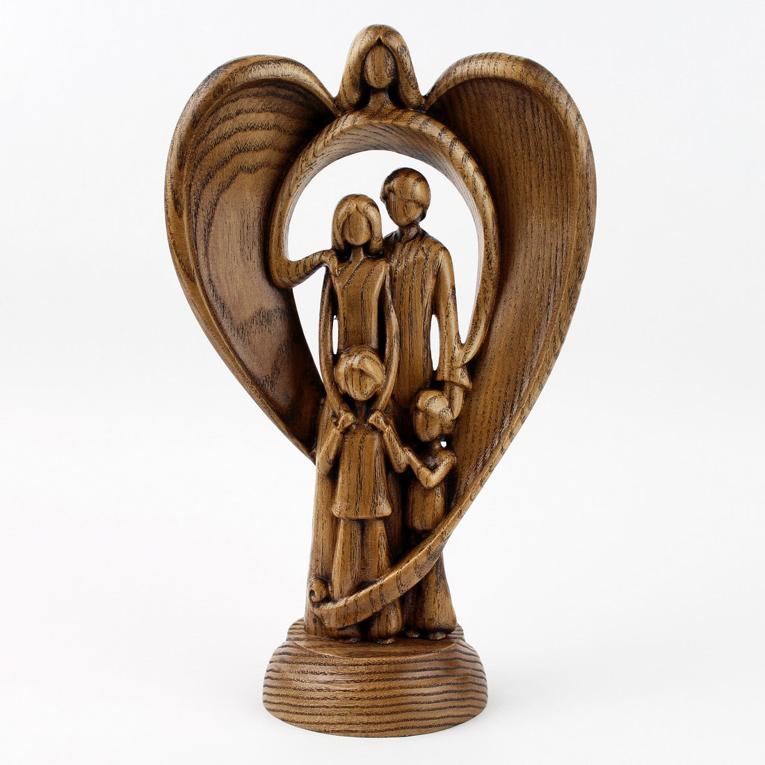 Carved Wooden Angel Statue, Guardian Angel Family Statue Wood, Unique Baby Gift Newborn, Ukraine Shops Owner, Angel Wings Statue Couple hot Baby