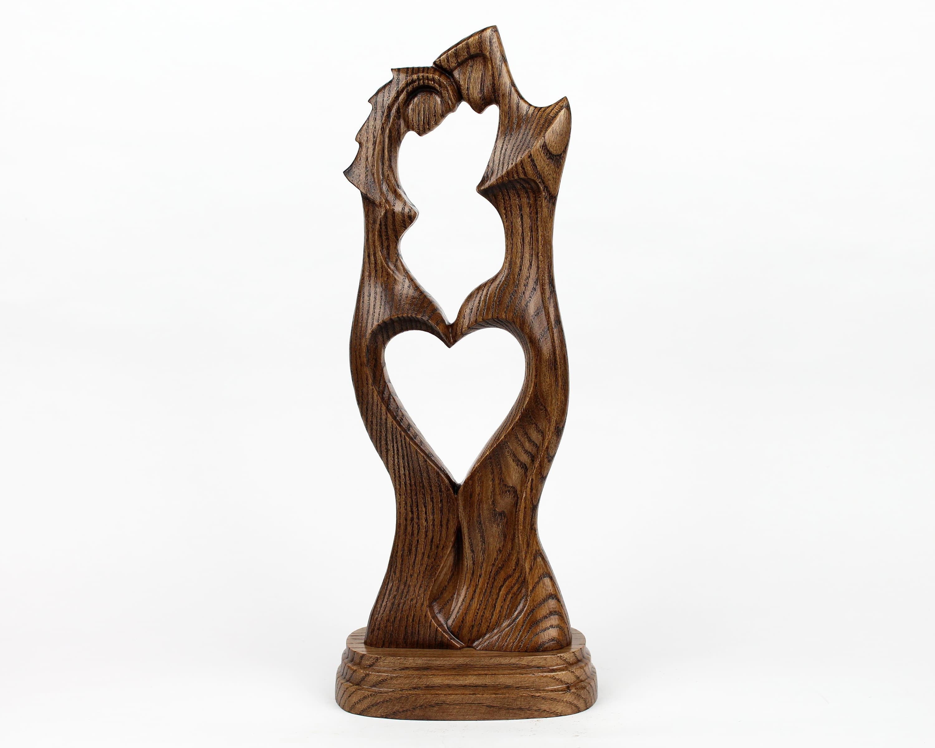 Buy Romantic Wooden Couple Figurine – 5 Year Anniversary Gift ...
